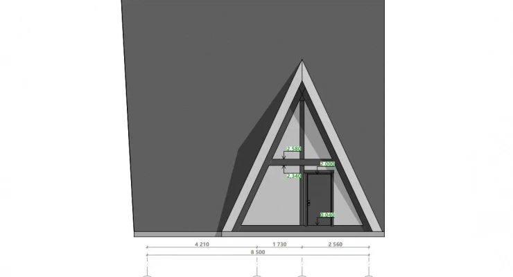 Дом-шалаш А-фрейм 7,8х8,5-98 м²