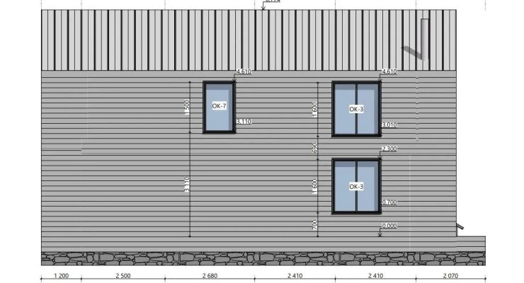 Двухэтажный, загородный дом БарнХаус 6,2х10,0-123 м²