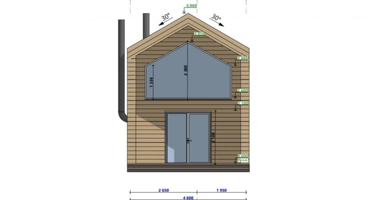 Небольшой загородный дом 4,6х11,1-63 м²