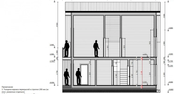 Двухэтажный БарнХаус 8,0х10,0-160 м²