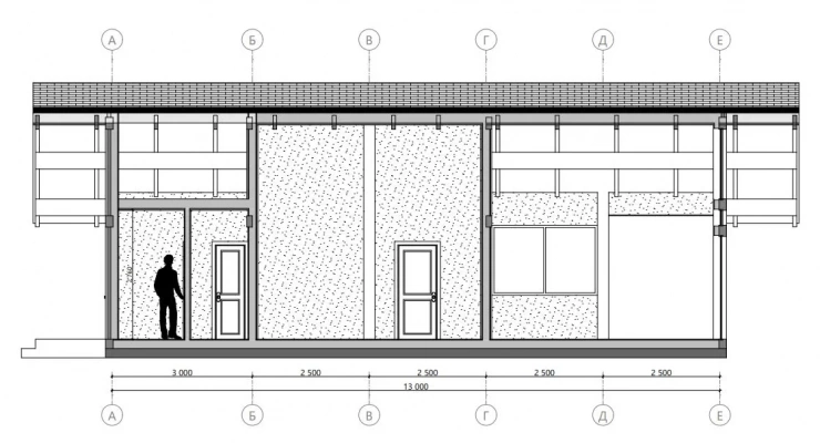 Одноэтажный дом Фахверк 10,0х13,0-130 м²