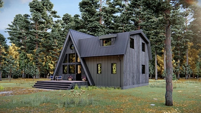 Загородный дом А-фрейм 8,0х11,0-163 м²