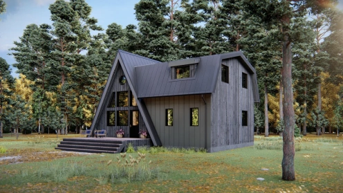 Загородный дом А-фрейм 8,0х11,0-163 м²